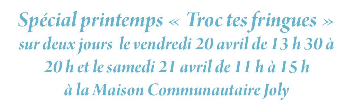 Spécial printemps « Troc tes fringues » sur deux jours