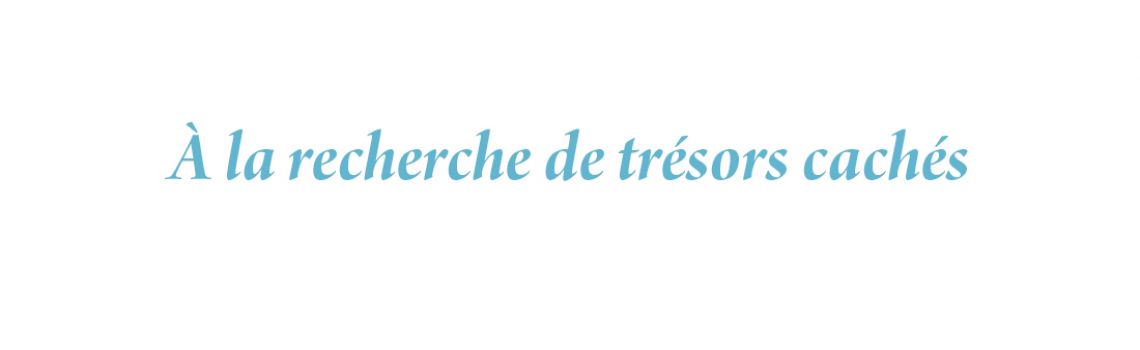 À la recherche de trésors cachés