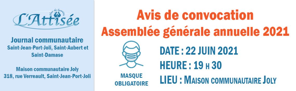 Assemblée générale annuelle 22 juin 2021 - Journal L'Attisée