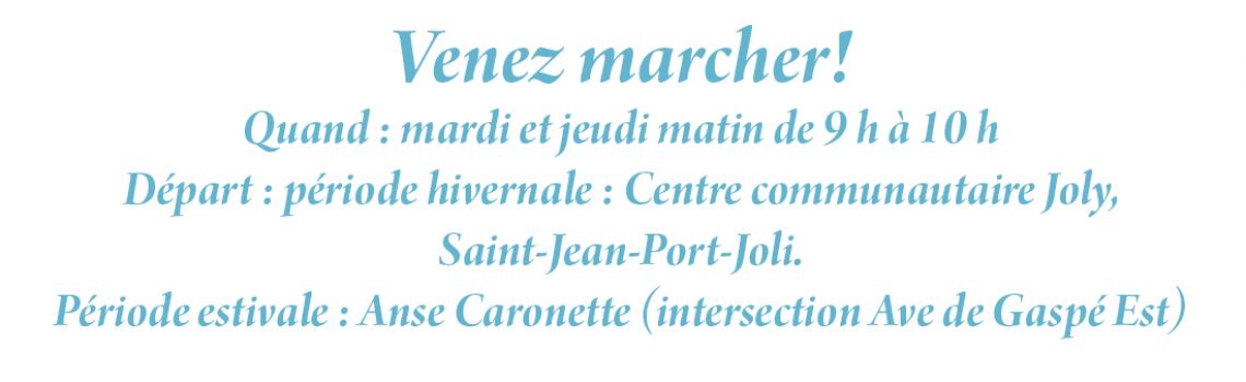 Venez marcher!
