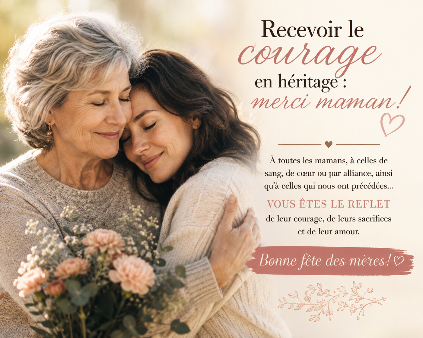 Recevoir le courage en héritage : merci maman!